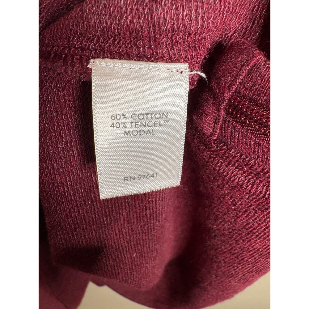 J. Jill Fit Tunic Hoodie Women Small Petite Burgundy Cotton Modal Activewear Top - Picture 6 of 11